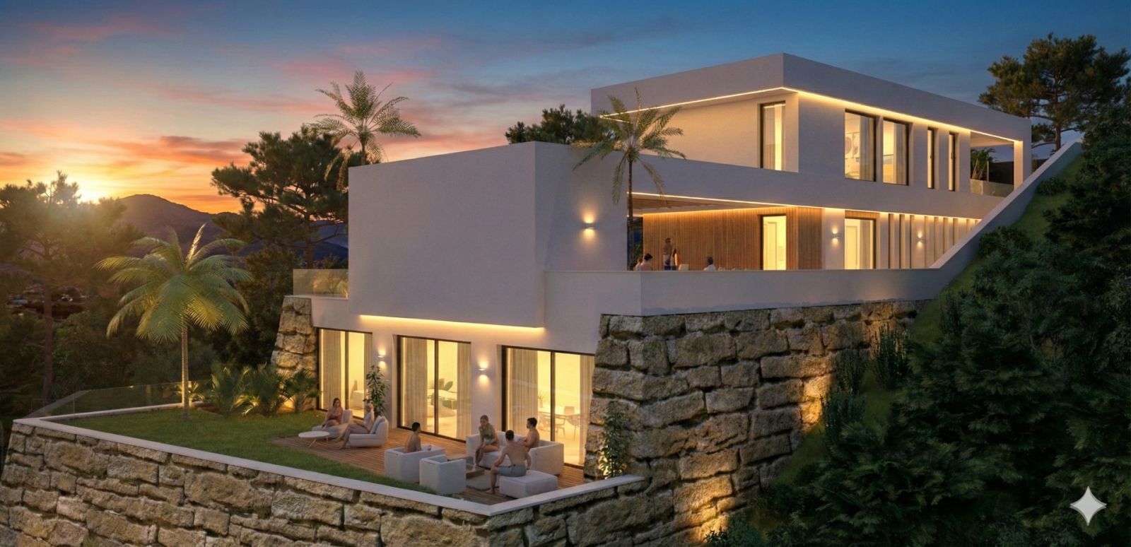 06 modern luxury villa sunset view